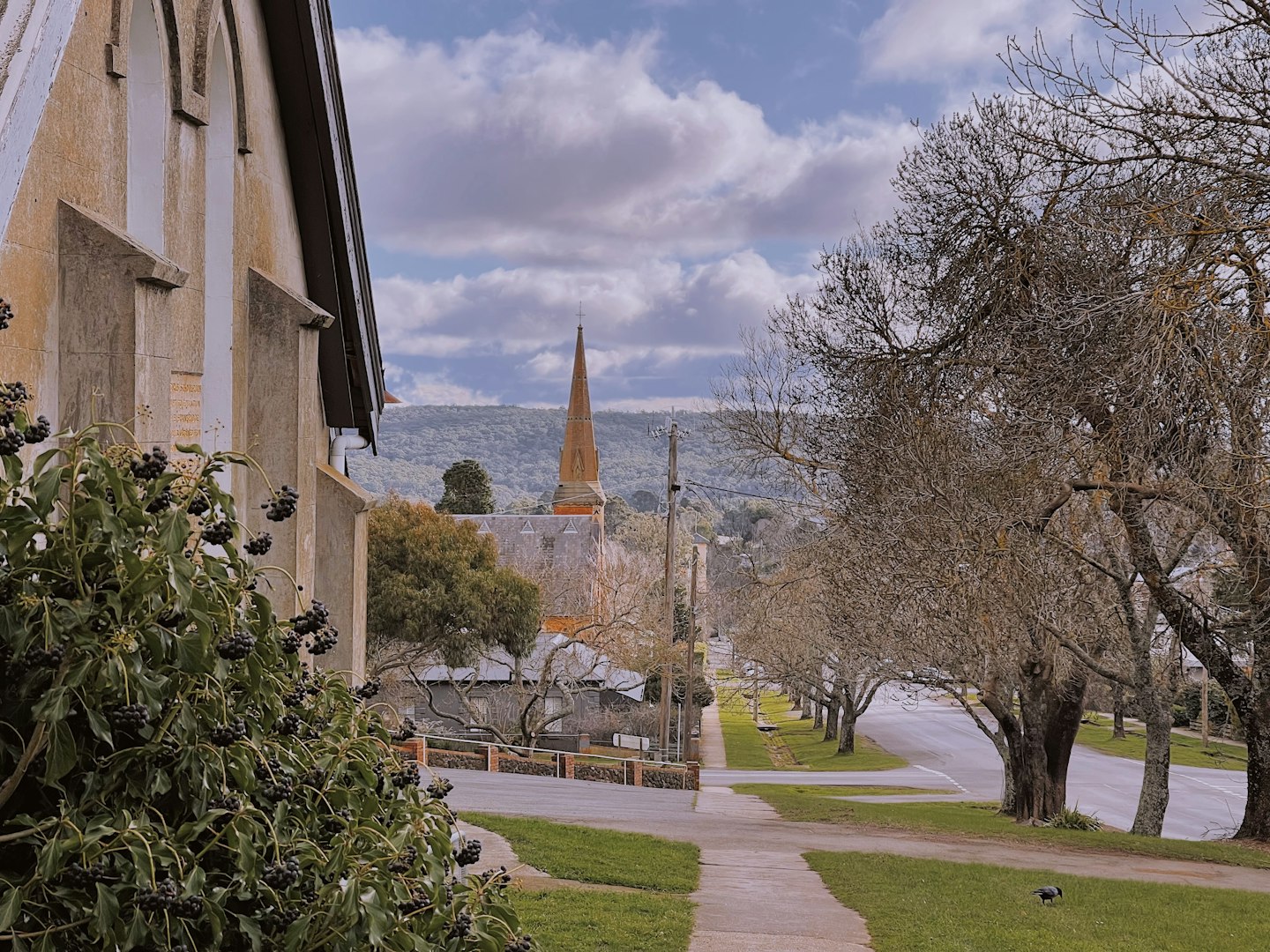 The main street of Daylesford, regional Victoria